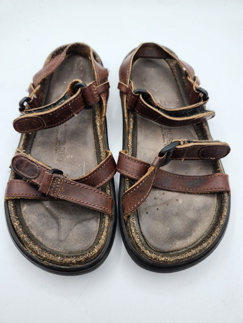 Eastland Brown Leather Adjustable Strap Sandals Vintage